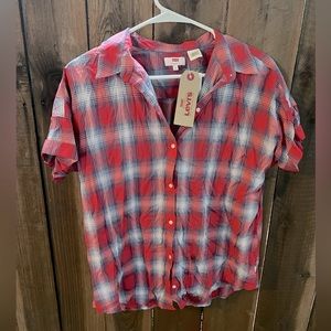 Levi’s plaid summer short sleeve shirt NWT